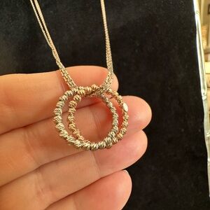 Bernardi 925 sterling Italy with two tone moon beads three strand Necklace